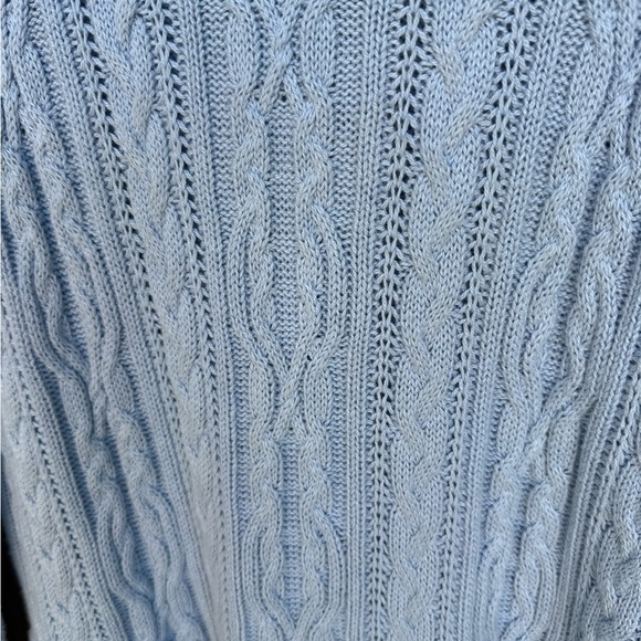 Ann Taylor Factory Light Blue Cable Knit Sweater Size Medium - Picture 9 of 15